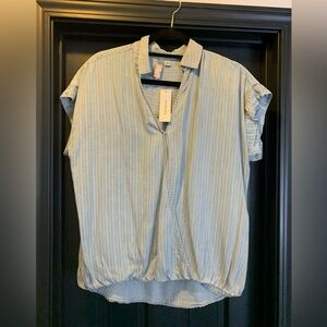 Francescas’s stripped denim sleeveless top size small